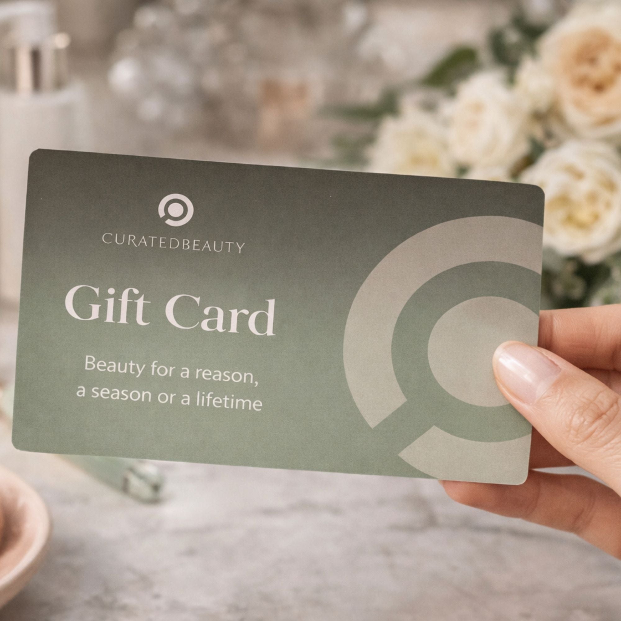 Curated Beauty gift card for friends or loved ones, ideal for skincare, haircare and wellness products