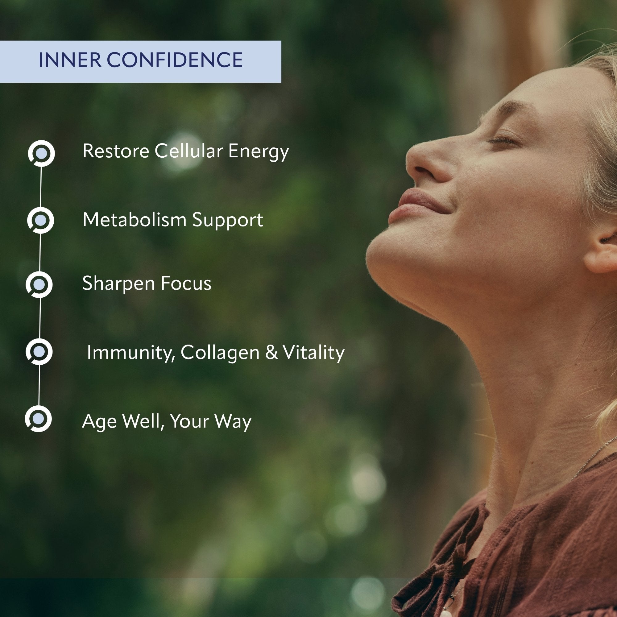 Curated Beauty London Inner Confidence NMN supplement for energy, metabolism and healthy ageing