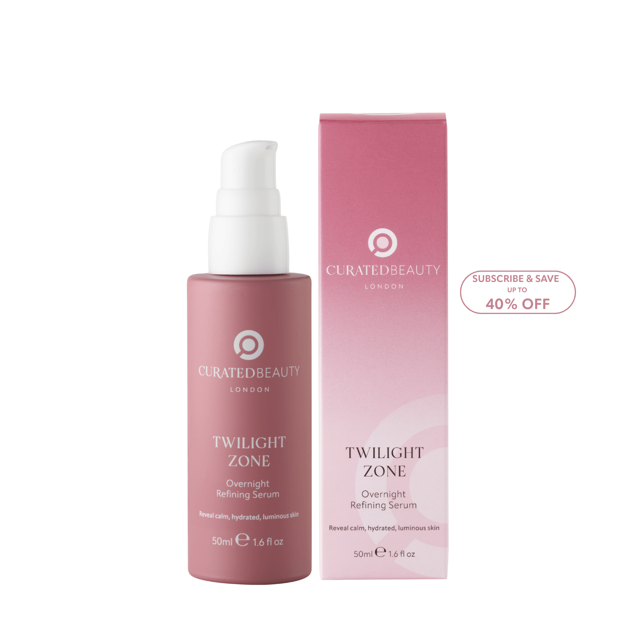 Twilight Zone Overnight Refining Serum from Curated Beauty London to gently exfoliate, refine and hydrate skin for a fresh, glowing, natural skin tone with frankincense, hyaluronic acid, natural enzymes and prickly pear.