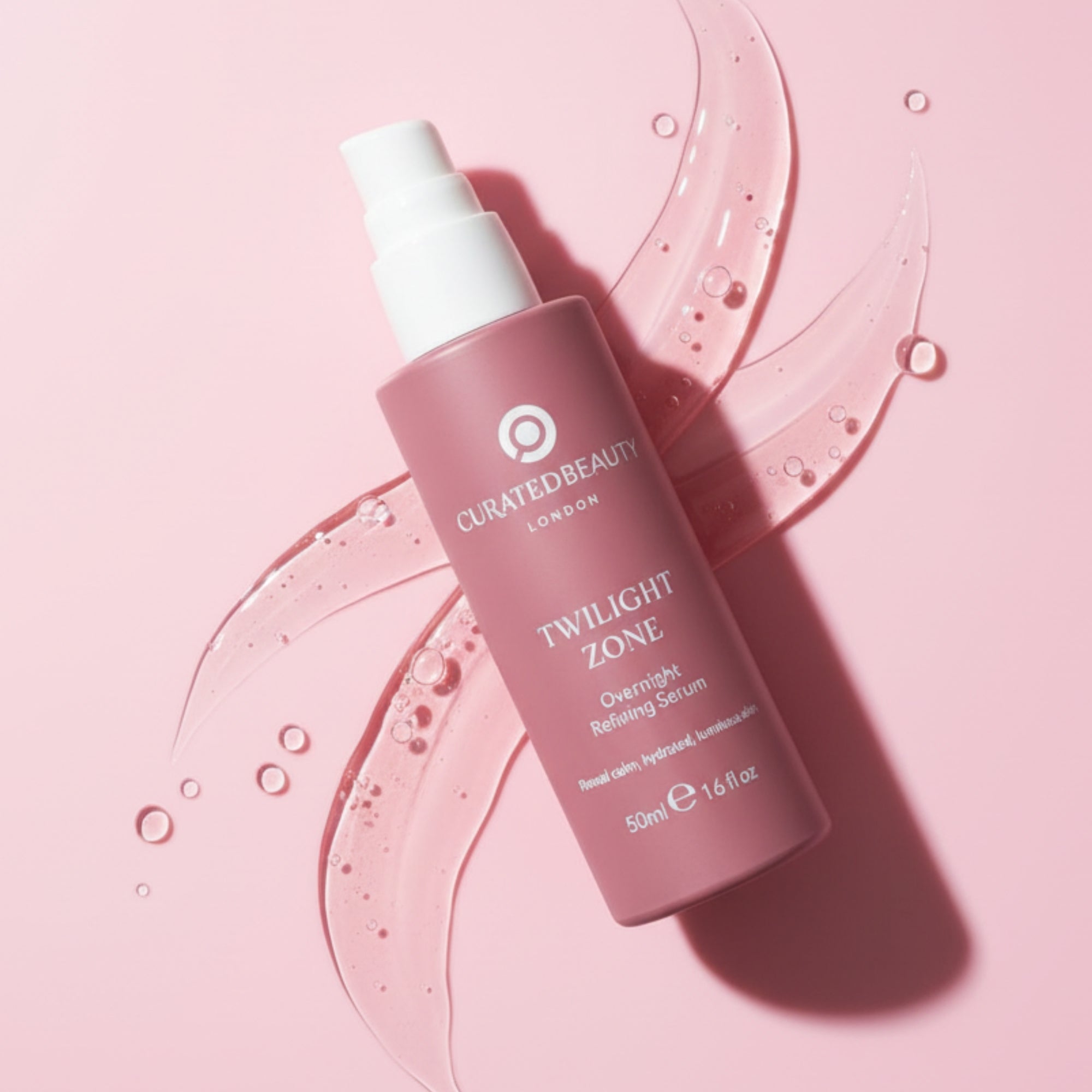 Twilight Zone Overnight Refining Serum from Curated Beauty London to gently exfoliate, refine and hydrate skin for a fresh, glowing, natural skin tone with frankincense, hyaluronic acid, natural enzymes and prickly pear.