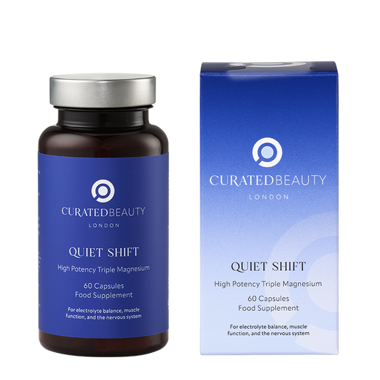 Quiet Shift high potency magnesium supplements in bottle with box
